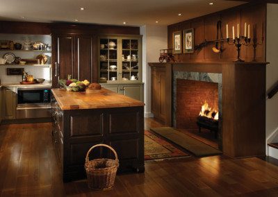Farmhouse Kitchen With a Fireplace