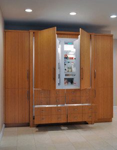 KitchenDesigns Long Island Bamboo Refrigerator Hutch 2