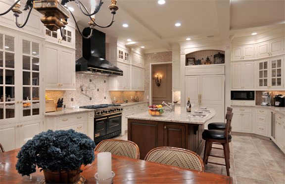 Kitchen Designer’s Elegant Classic White Kitchen w/ Striking Black Viking Range