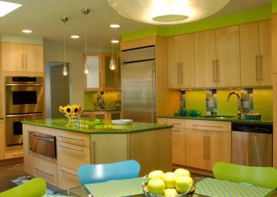 Kosher Kitchen in Woodmere Long Island with Unique Green Retro Style
