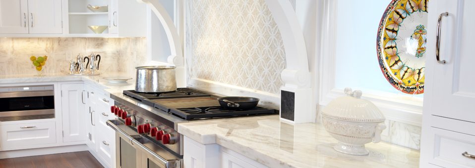 Long Island Loves White Kitchens and Marble Countertops