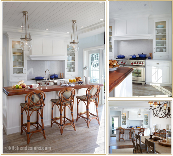 Bistro on the bay - beach house kitchen on Shinnecock Bay in Southampton, Long Island by Kitchen Designs by Ken Kelly