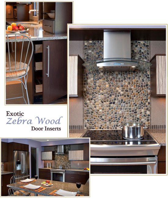 Kitchen Designs by Ken Kelly Exotic Zebra Wood Kitchen Design on Long Island