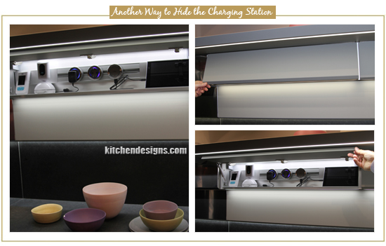 phone charging station in the kitchen - hidden