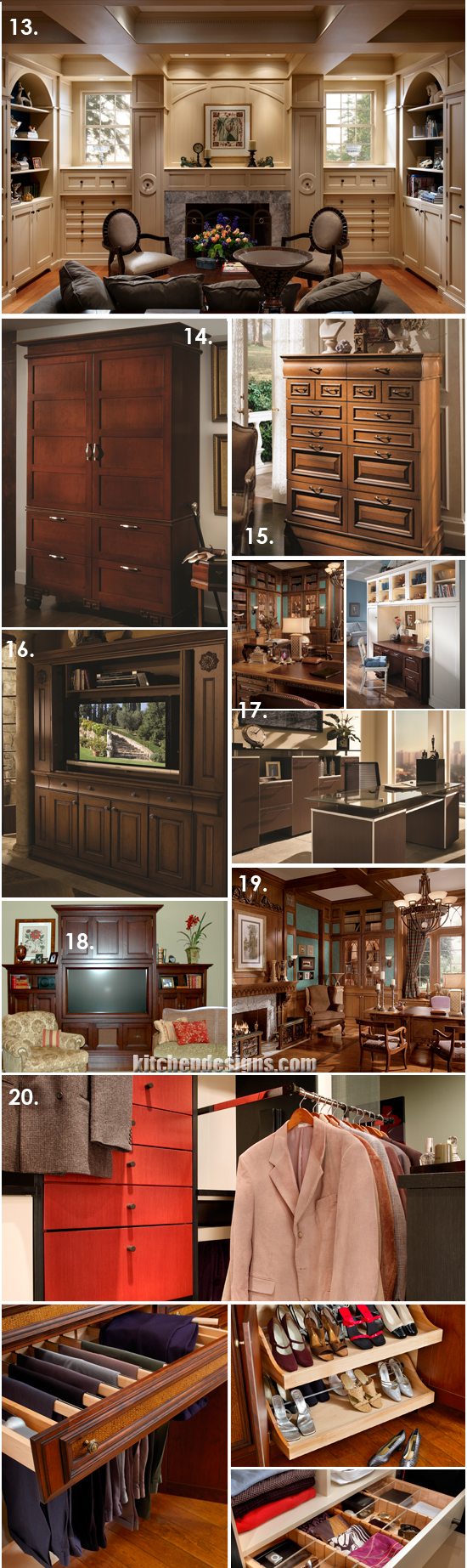 Other room designs in custom millwork Wood Mode fine custom cabinetry for the library, bar, bathroom at Kitchen Designs by Ken Kelly Long Island showroom