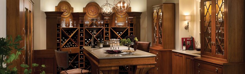 Custom Wood Mode Wine Rooms & Bar Cabinetry