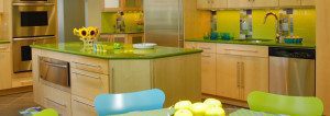 Green Kitchen with Retro Style by Kitchen Designs by Ken Kelly Long Island Showroom