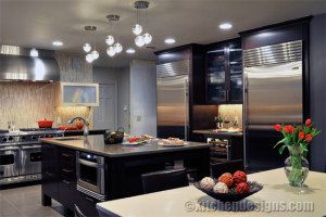 cluster lighting in a kitchen by Kitchen Designs by Ken Kelly in Port Washington NY photo
