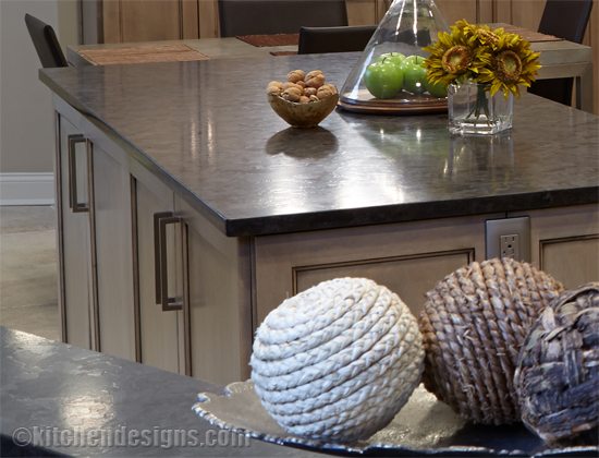 kitchens on long island by ken kelly in grey cabinetry and antique brown granite photo