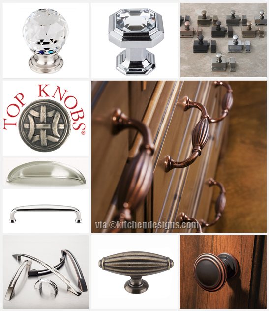 photo of beautiful cabinet knobs and pulls by Top Knobs available at Kitchen Designs by Ken Kelly's Long Island Showrooms