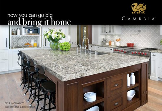 Kitchen Designs by Ken Kelly Long Island Showroom now offers jumbo slab quartz countertops by Cambria Quartz
