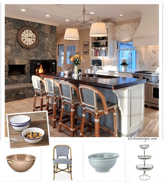 French Kitchen Accessories-Photo of a Long Island Kitchen Designed by Ken Kelly