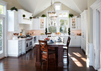 White and Wood Kitchen in Huntington Bay overlooking Long Island Sound by Kitchen Designs by Ken Kelly