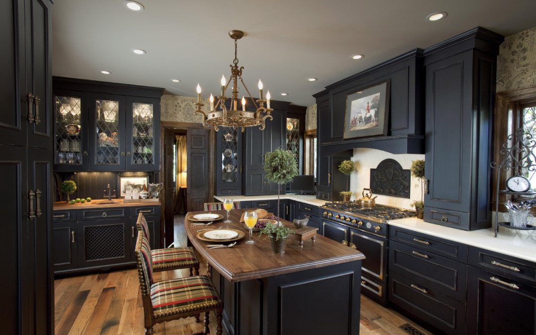 Elegant Timeless Black Kitchen Rockville Center NY