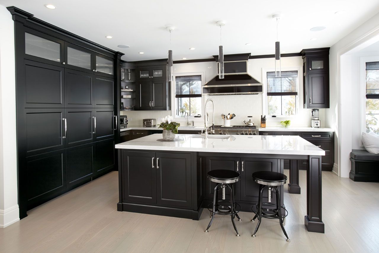Black Cabinets Manhasset Kitchen - Custom Ken Kelly Signature Collection - Manhasset Long Island kitchen