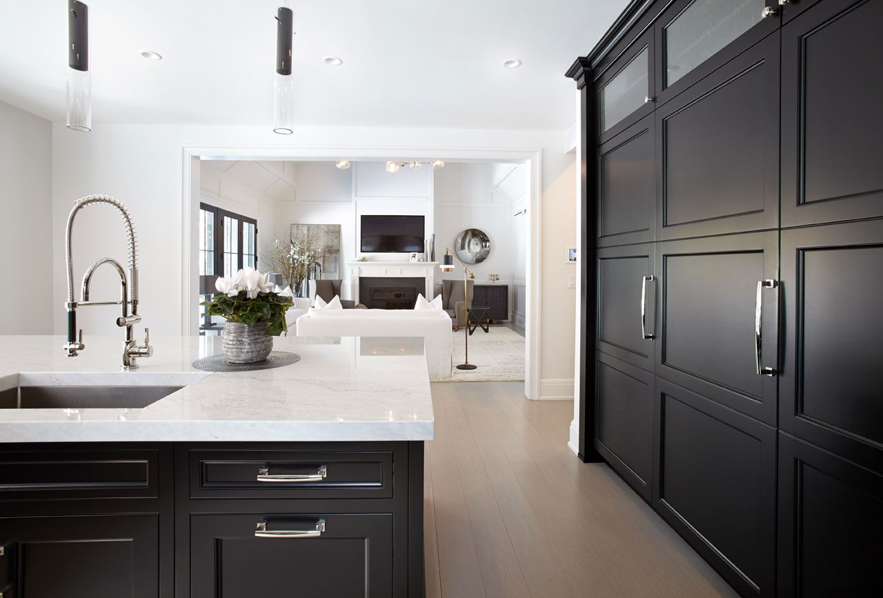 Manhasset Kitchen with Black Cabinets - Custom Ken Kelly Signature Collection - Long Island kitchen