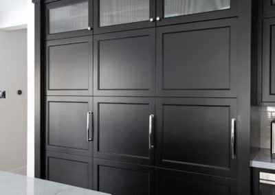 black cabinets Ken Kelly Custom Designer Collection in a Manhasset Kitchen on Long Island