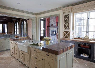 Estate Kitchen in Brookville Long Island by Kitchen Designs by Ken Kelly in French Country Cabinetry