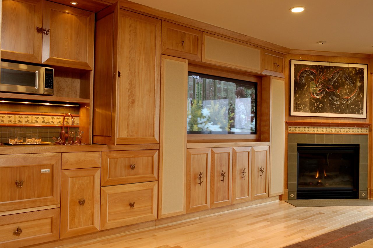 entertainment center and fireplaces