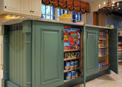 food pantries from kitchen storage island