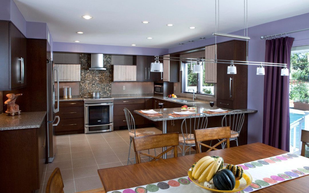 Exotic Zebra Wood Kitchen in Syosset Long Island