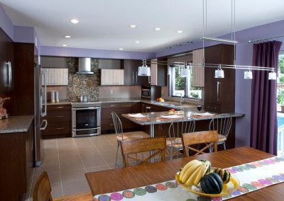 Exotic Zebra Wood Kitchen in Syosset Long Island