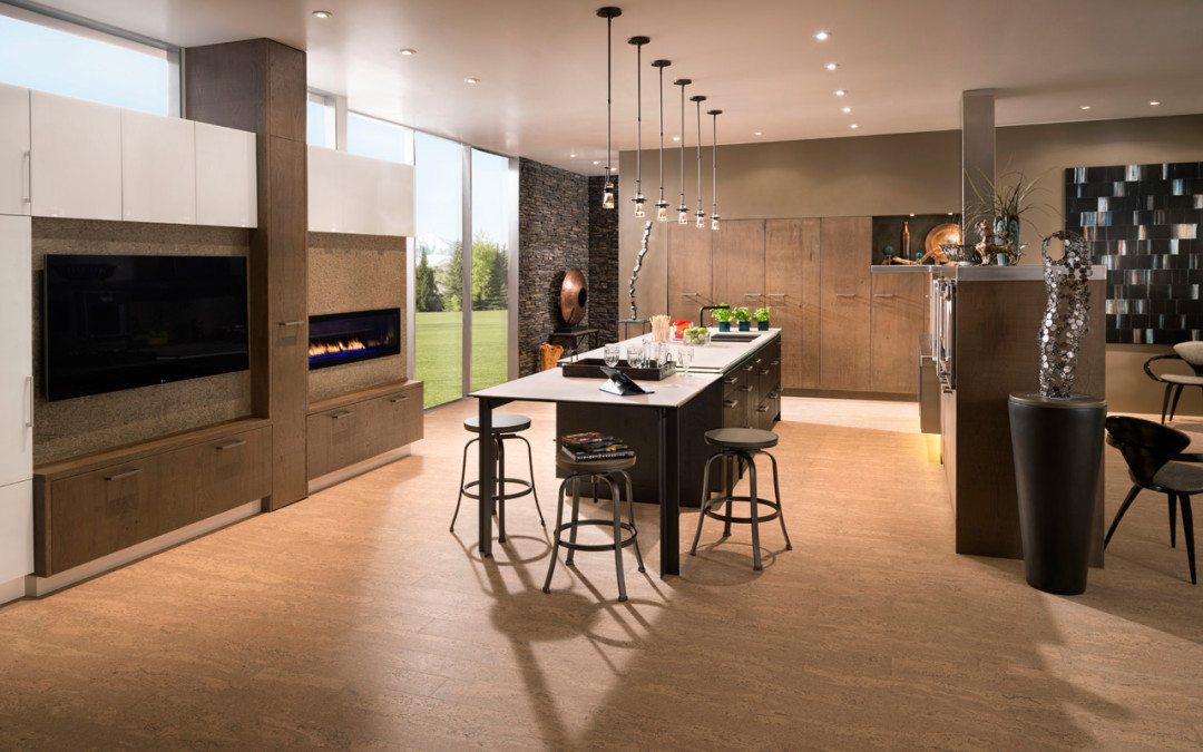 Modern Kitchen Design with Architectural Elements in Wood Mode