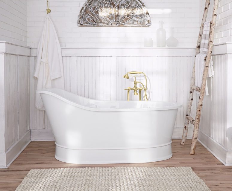 Free Standing Tub with Brass Faucets