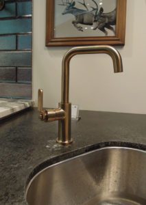 satin gold faucet kitchen