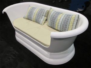 recycled tub as a couch
