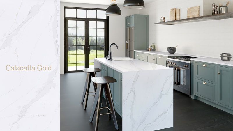 Silestone New Quartz Color Calacatta Gold Kitchen