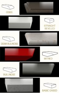 Silestone quartz countertop edge profiles