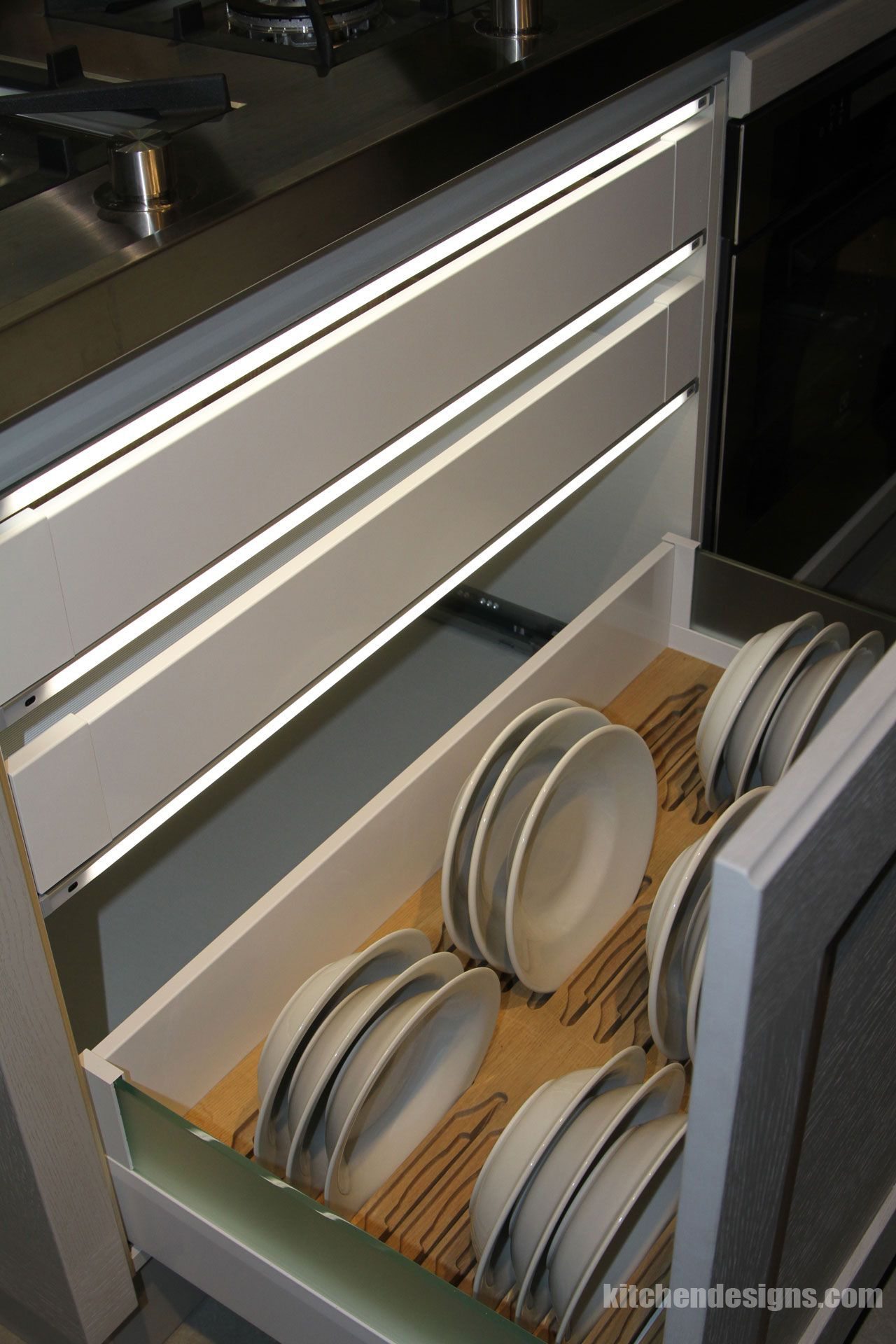 new kitchen ideas LED lighting in drawers