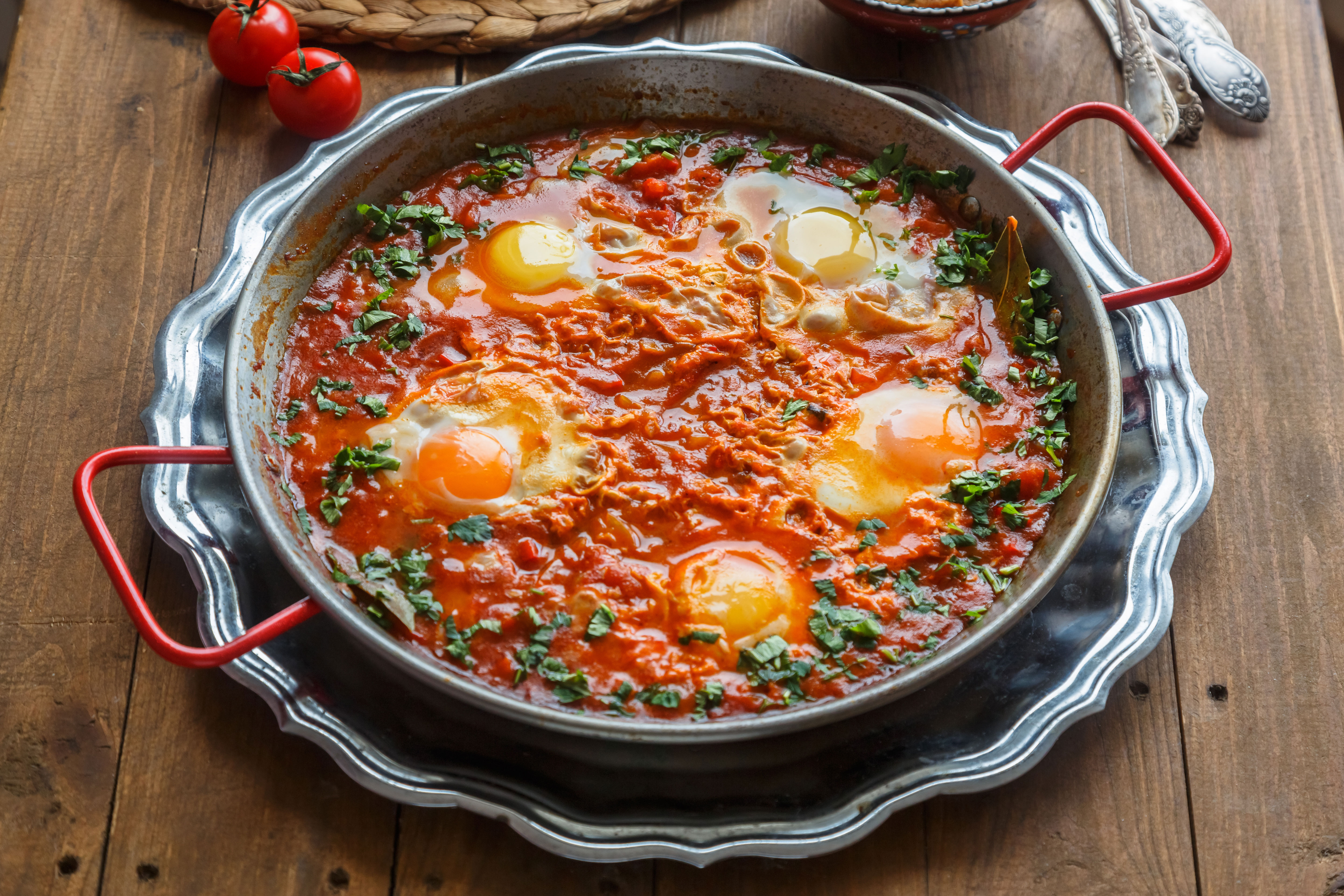 Shakshuka Eggs in Red Sauce