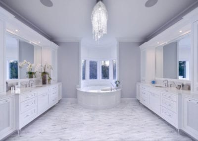 White Master Bathroom Vanity & Bathtub - Glen Head