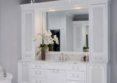 White Master Bathroom Vanity Mirror Glen Head