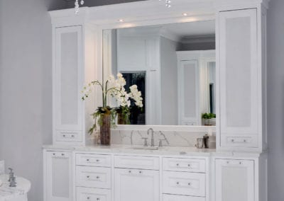 White Master Bathroom Vanity Mirror Glen Head