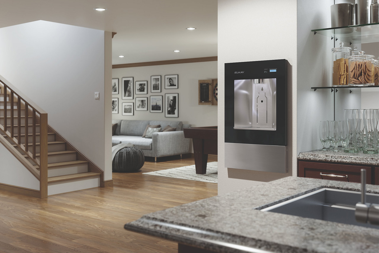 Wall mounted shop filtered water dispenser
