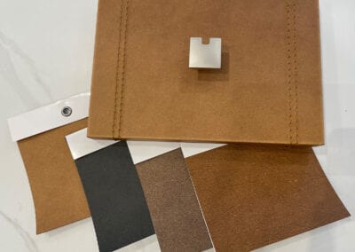 leather cabinet panels ideas and sample leathers