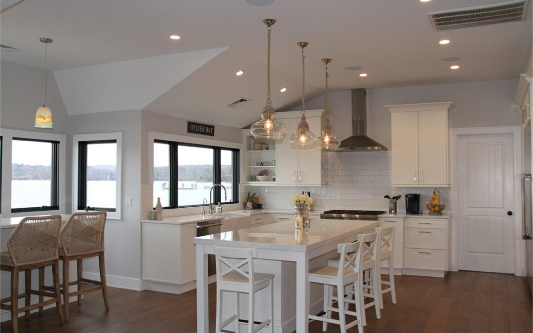 Beautiful White Kitchen in a Scenic Beach-House
