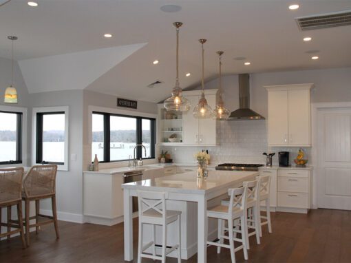 Beautiful White Kitchen in a Scenic Beach-House