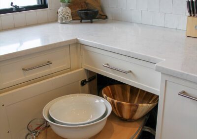 White Kitchen - Custom Corner Cabinet Turnouts