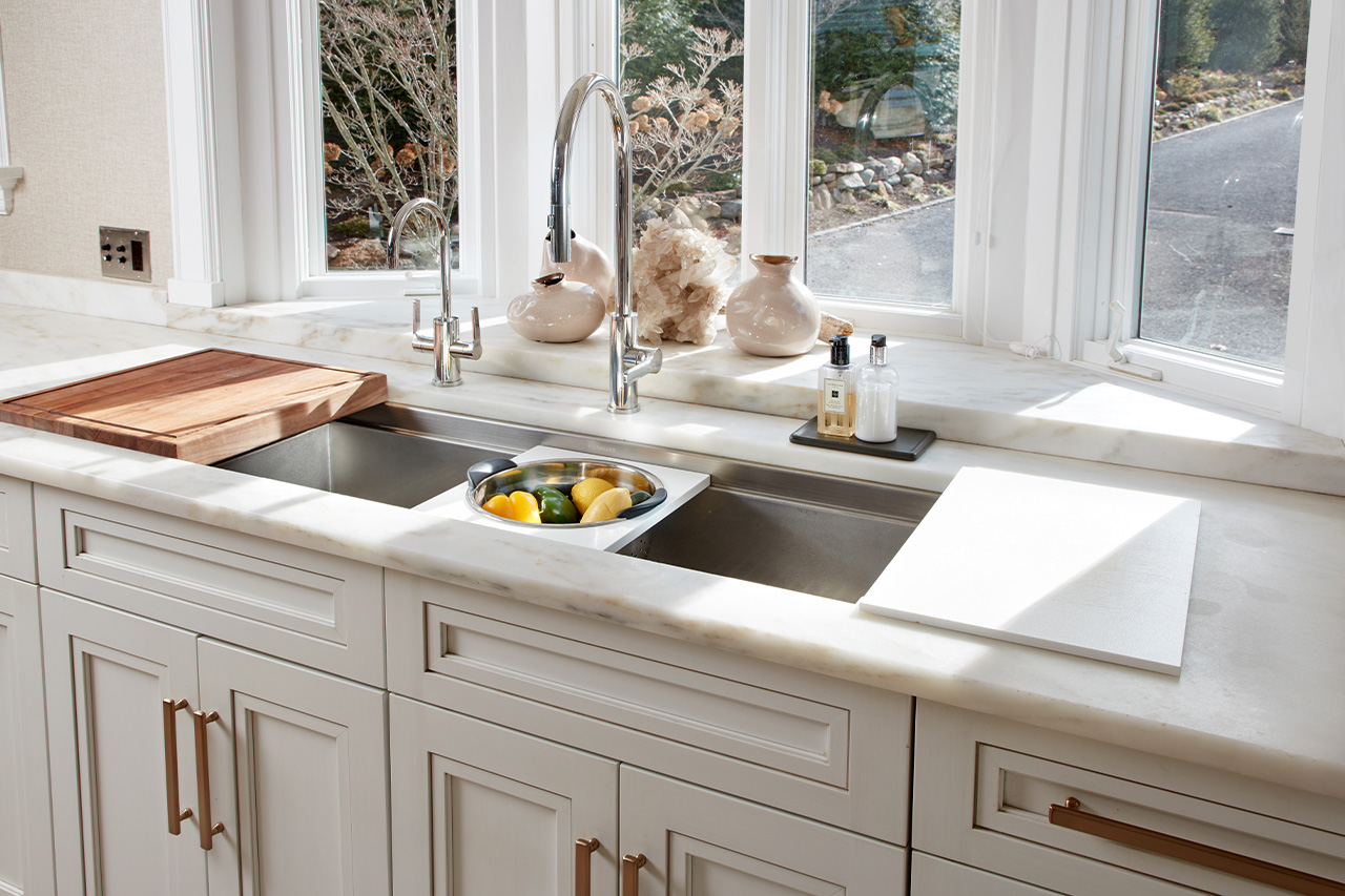 White Kitchen - Galley Sink