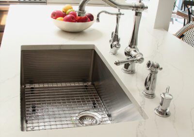 Stainless steel Kitchen Sink and Faucet closeup