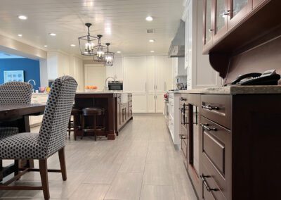 White Kitchen Cabinet Walkway