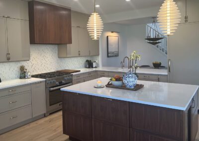 Lakefront Kitchen with Golf course Views. SubZero wine refrigeration and built in spice drawer pull outs.
