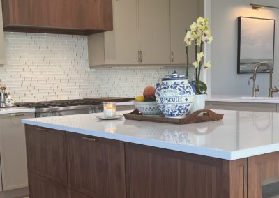 Lakefront Kitchen with Golf course Views. SubZero wine refrigeration and built in spice drawer pull outs.