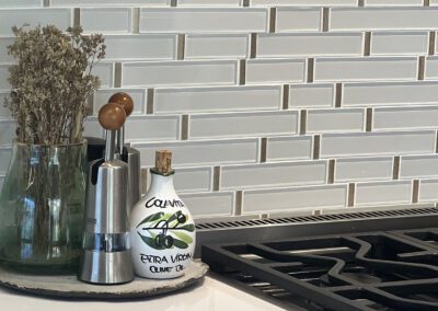 kitchen wall tile with decorative tray photo